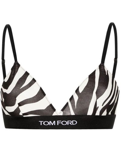 Tom Ford Optical Zebra Printed Modal Signature Bra - Black