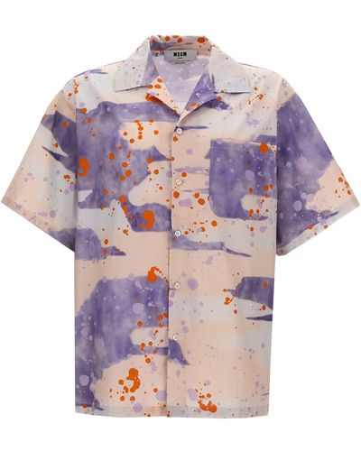 MSGM Camouflage Print Shirt Shirt, Blouse - Pink