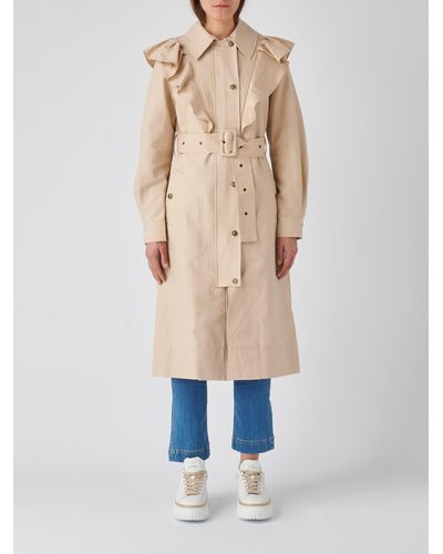 Twin Set Cotton Raincoat - Natural