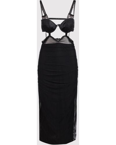 Dolce & Gabbana Dolce & Gabbana Sheer Midi Dress - Black