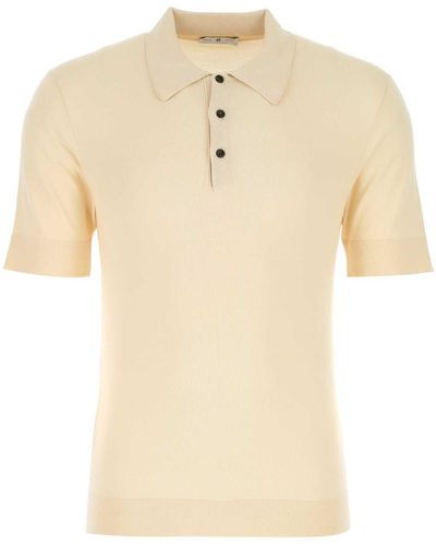 PT01 Sand Cotton Blend Polo Shirt - Natural