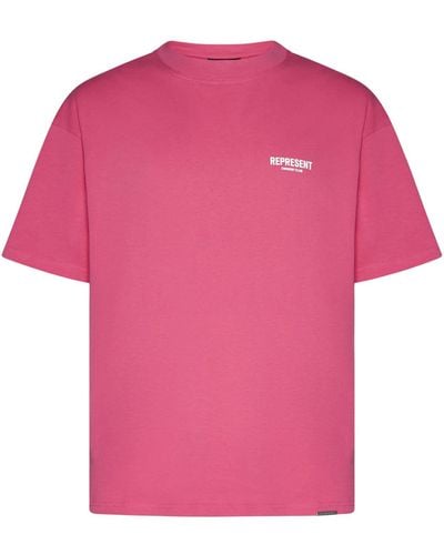 Represent Logo Round Neck T-Shirt - Pink
