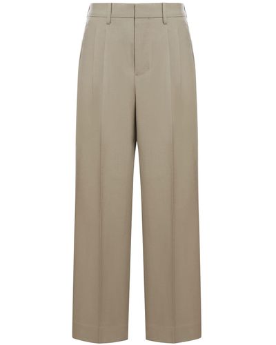 Ami Paris Straight Fit Trousers - Natural