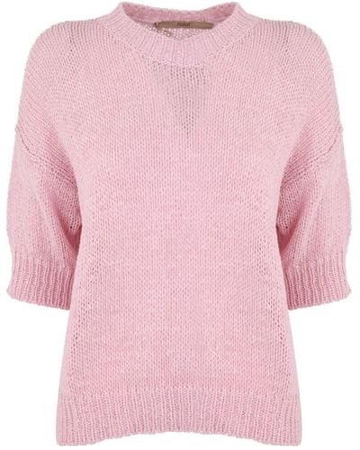 Nuur Short Sleeve Boxy Pullover - Pink