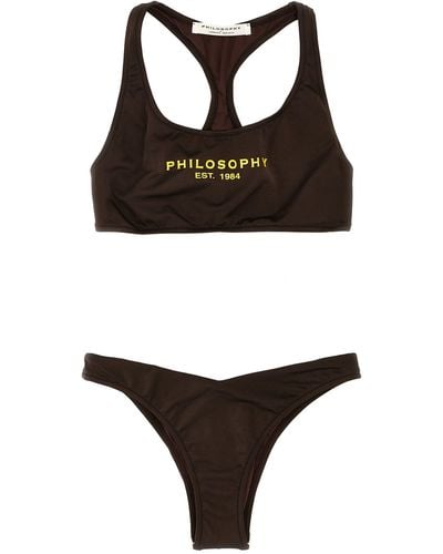Philosophy Di Lorenzo Serafini Logo Print Bikini - Black