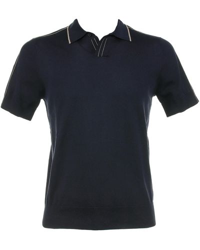 Paolo Pecora Polo Shirt With Contrasting Detail - Blue