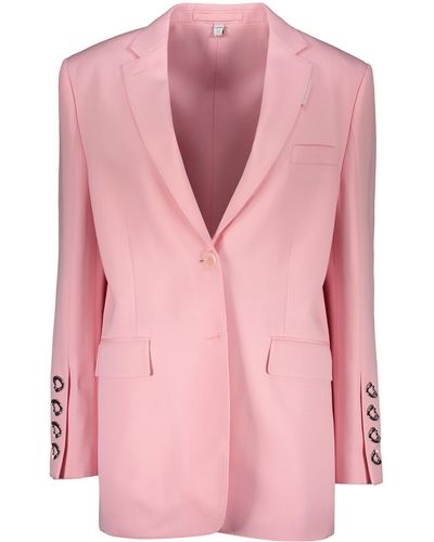 Burberry Single-Breasted Two-Button Blazer - Pink
