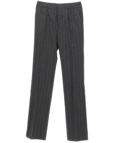 Alessandra Rich Stripe Detailed Tailored Trousers - Grey