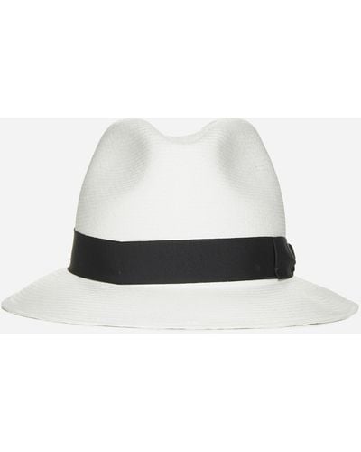 Borsalino Fine Mid Brim Panama Hat - White