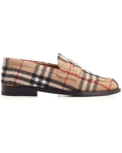 Burberry Loafers In Felt - Brown
