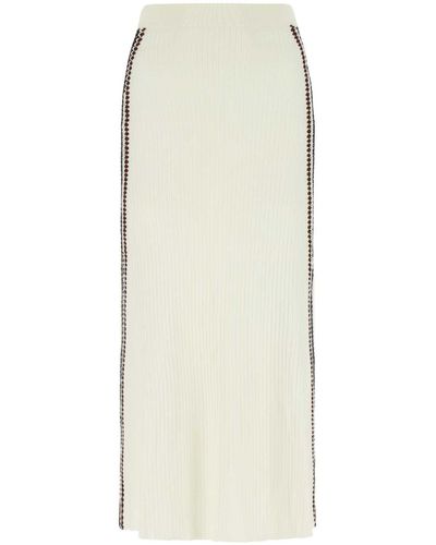Chloé Ivory Wool Skirt - White