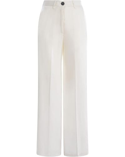 Forte Forte Trousers In Silk Satin - White