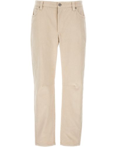 Brunello Cucinelli Corduroy Trousers Trousers - Natural