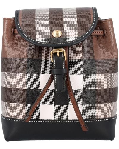 Burberry Check Micro Backpack - Grey