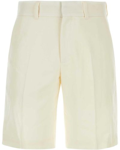 Casablancabrand Ivory Gabardine Bermuda Shorts - White