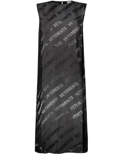 Vetements Dress With Logo - Black