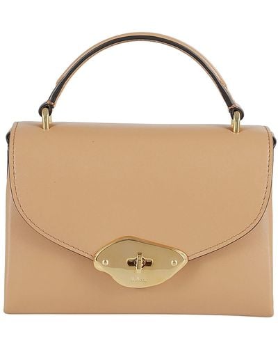 Mulberry Small Lana Top Handle High Gloss Leather - Natural