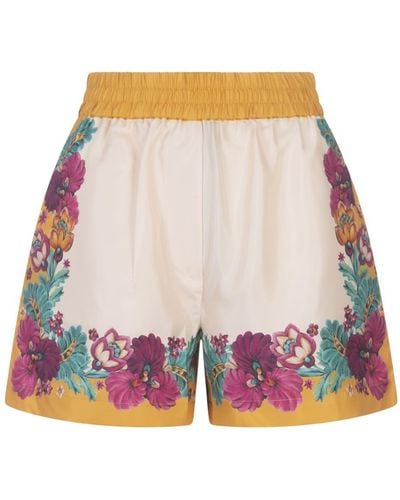 La DoubleJ Zodiac Placée Marigold Pull-Up Shorts - Pink
