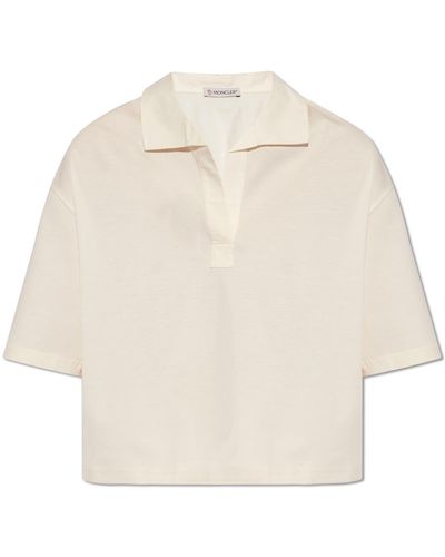Moncler Logo-patched Polo Shirt - Natural