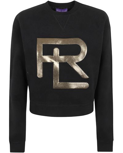 Ralph Lauren Foil Rl Cn-Long Sleeve-Pullover - Black