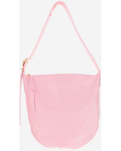 Jil Sander Crinkled Leather Medium Shoulder Bag - Pink