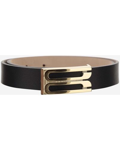 Victoria Beckham Jumbo Frame Exclusive Leather Belt - Black