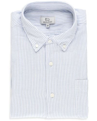 Woolrich Blend Linen Shirt - Blue