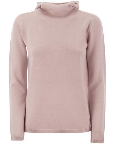 Max Mara The Cube Turtleneck Knitted Hoodie - Pink