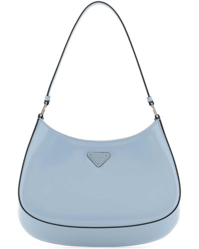 Prada Light Leather Cleo Shoulder Bag - Blue