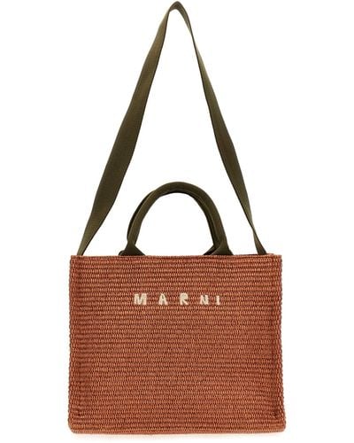 Marni East/West Small Shopping Bag - Brown