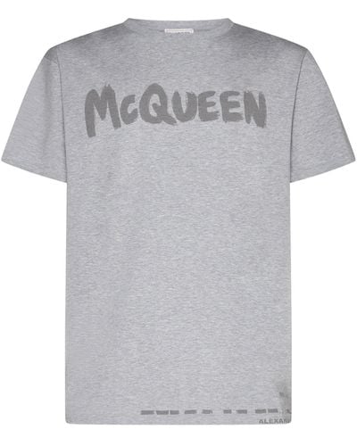 Alexander McQueen Graffiti Organic Cotton T-shirt - Gray