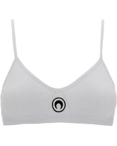 Marine Serre Top With Crescent Moon Embroidery - Gray