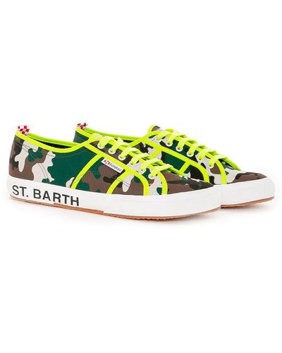 Mc2 Saint Barth Superga Sneakers With Camouflage Print Superga Special Edition - Yellow