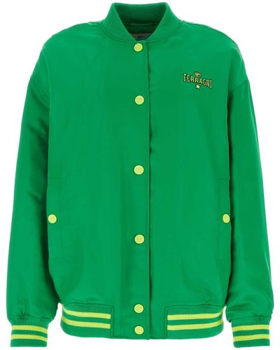 Chiara Ferragni Grass Twill Bomber Jacket - Green