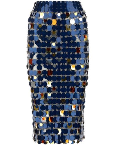 Rabanne Maxi Sequins Skirt - Blue