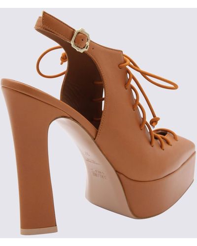 Malone Souliers Leather Alessandra Platform Heels - Brown