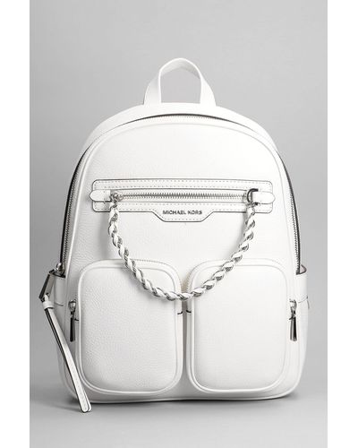 Michael Kors Elliot Backpack In White Leather