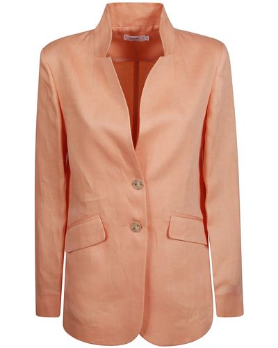 Barba Napoli Two-Button Fitted Blazer - Pink