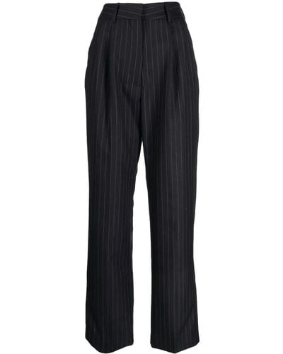 Blazé Milano High-waisted Pinstripe-pattern Wool Pants - Blue