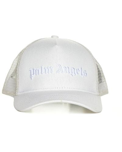 Palm Angels Cotton And Mesh Trucker Cap - White