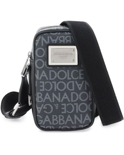 Dolce & Gabbana Canvas Shoulder Bag - Black