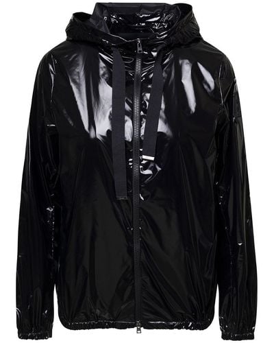 Herno Gloss Cape Hooded Jacket - Black