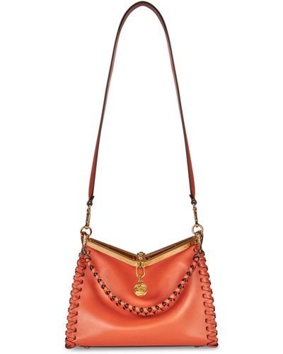 Etro Orange Vela Medium Bag With Thread Work - Red