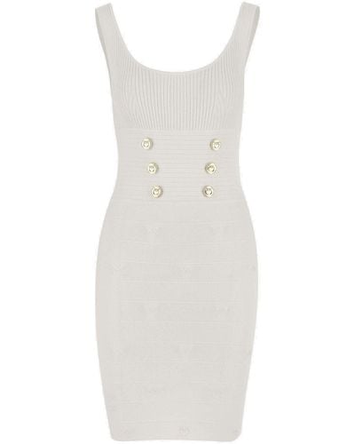 Pinko Stretch Viscose Jersey Midi Dress - White