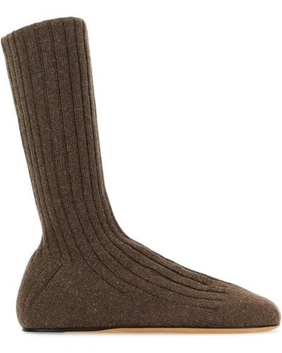 Bottega Veneta Wool Blend Domenica Ankle Boots - Brown