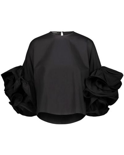 Rochas Ruffled Sleeves Top - Black