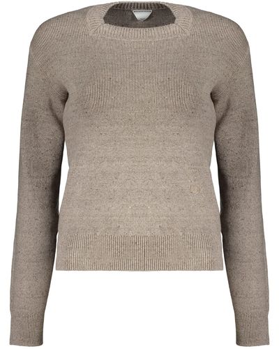 Bottega Veneta Long Sleeve Crew-Neck Sweater - Brown