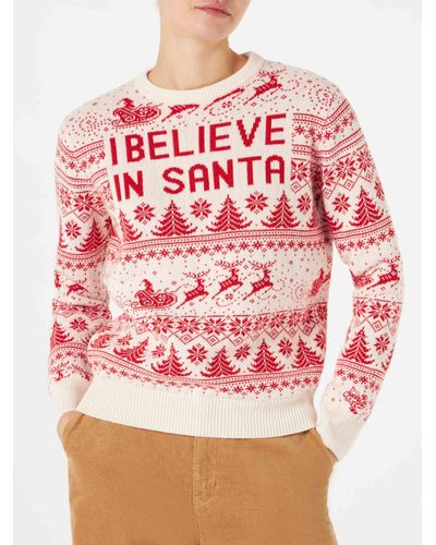 Mc2 Saint Barth Sweater With Christmas Print - Red
