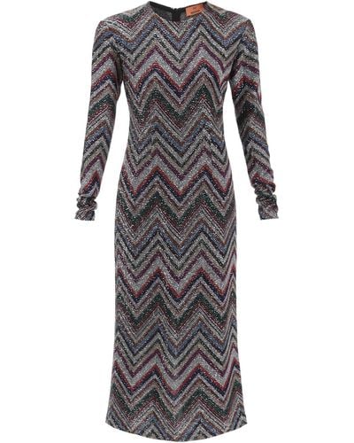 Missoni Sequin Knit Long Dress - Gray