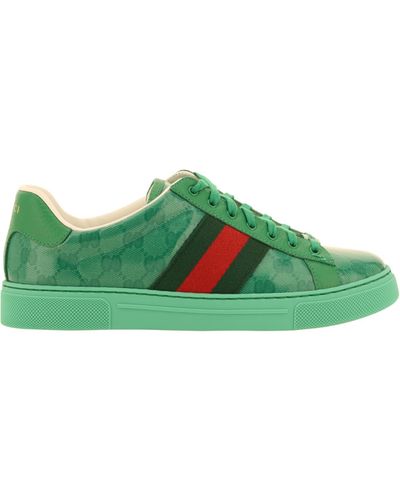 Gucci Ace GG Crystal Canvas Trainer - Green